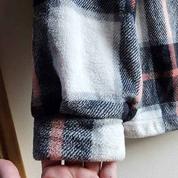 SHEIN Plaid Fleece Button Down Teddy Jacket Size Medium - Picture 12 of 16